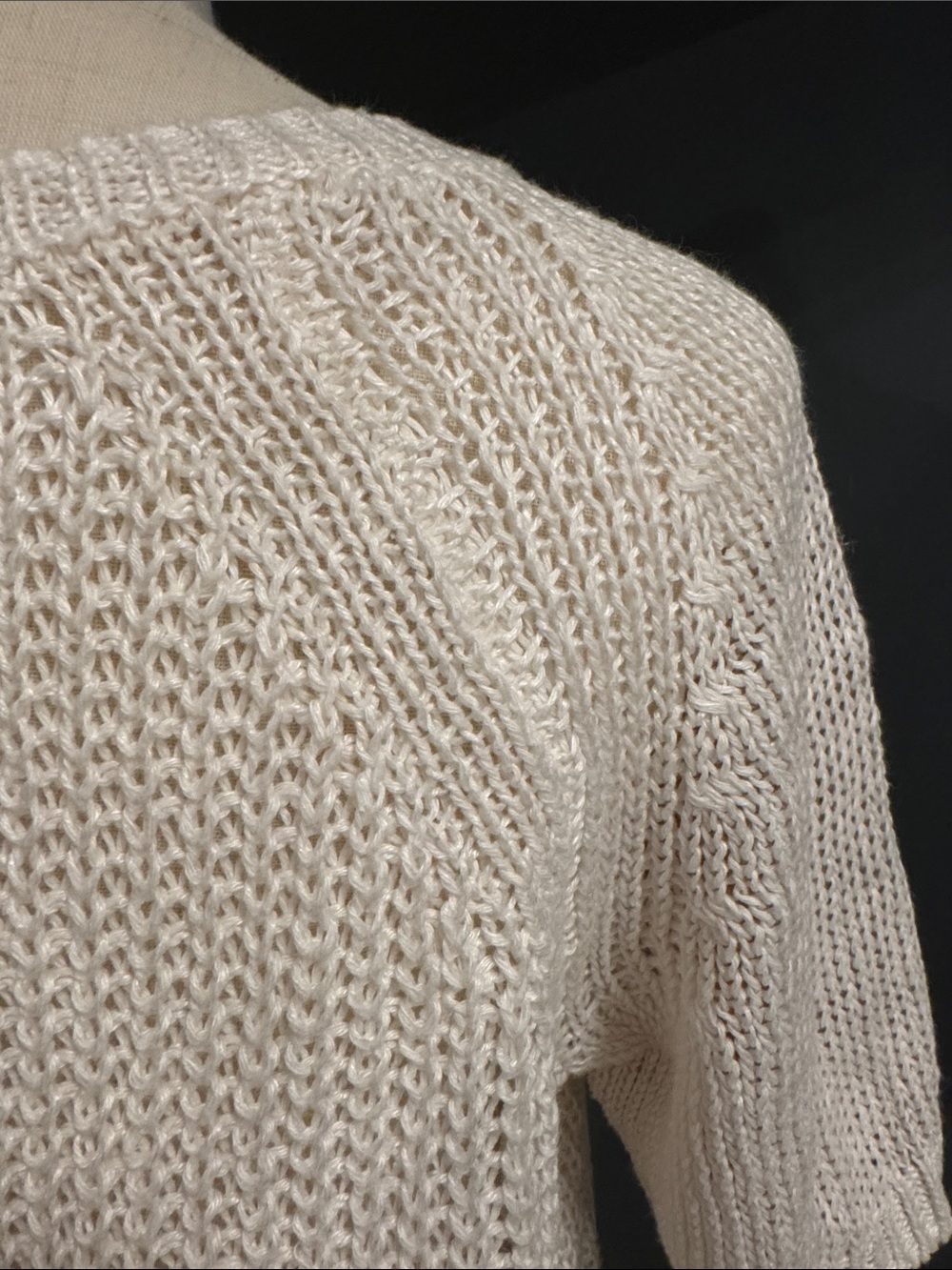 J. Crew Cream Knit Fringe-Trim Top. Size Small - Picture 6 of 9